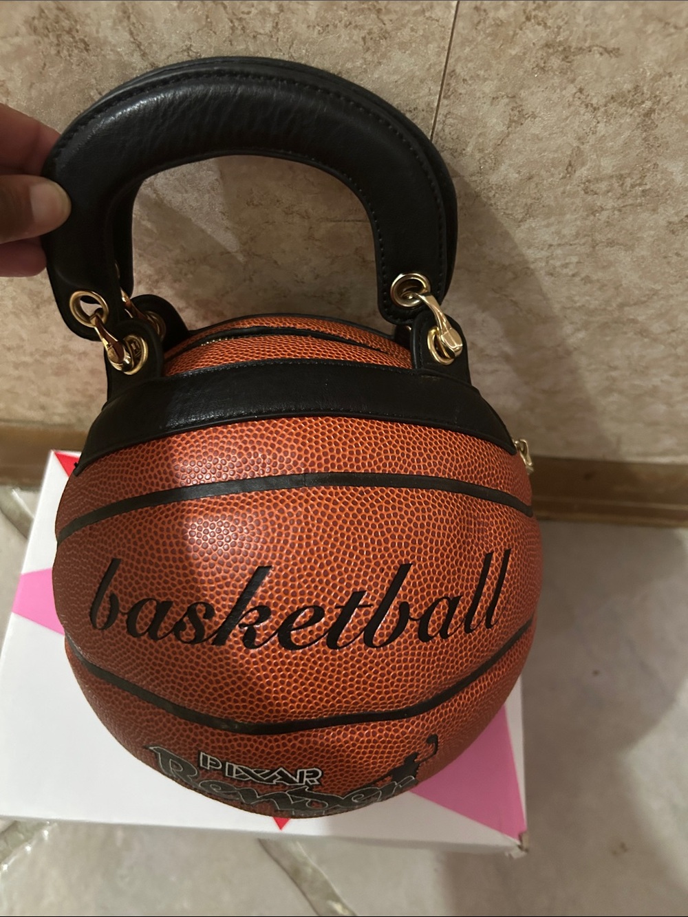 Basketball-Style Women's Handbag in Orange and Black